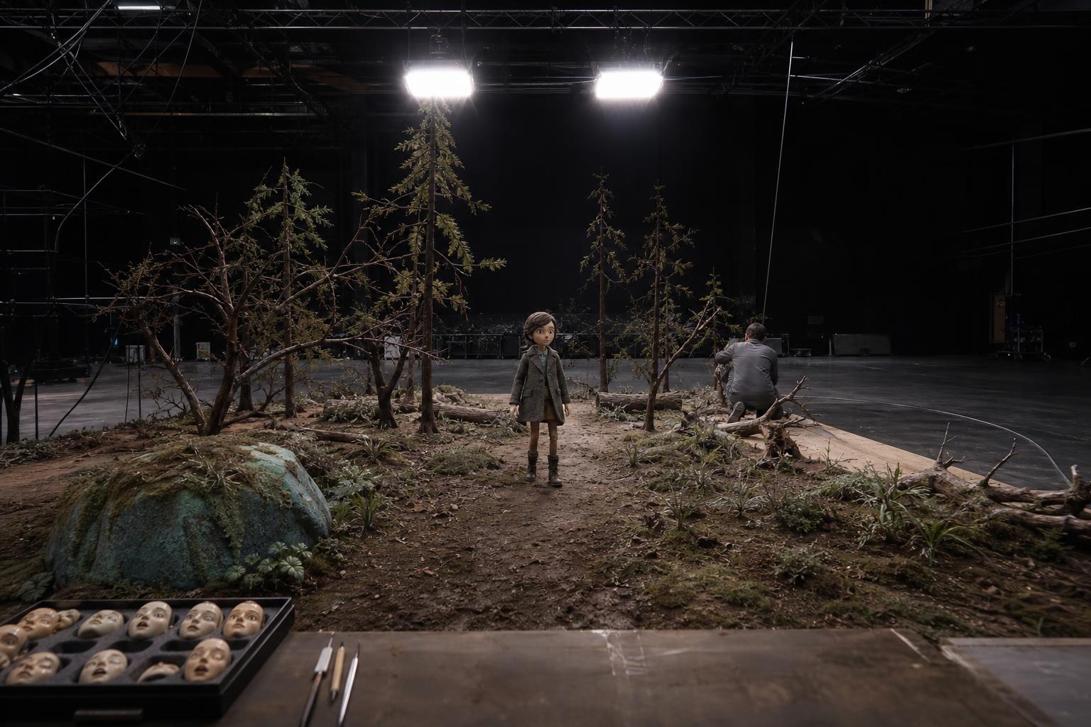 A puppet from "Wildwood" stands on one of the film's 130 handbuilt sets.