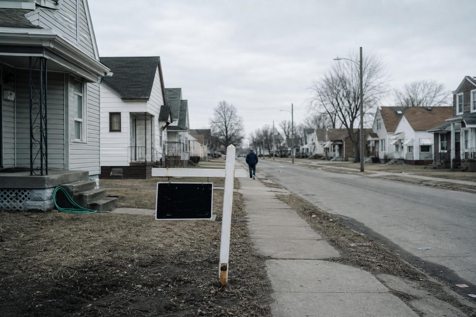 A modest Detroit street where owning a home barely outpaces renting after decades.