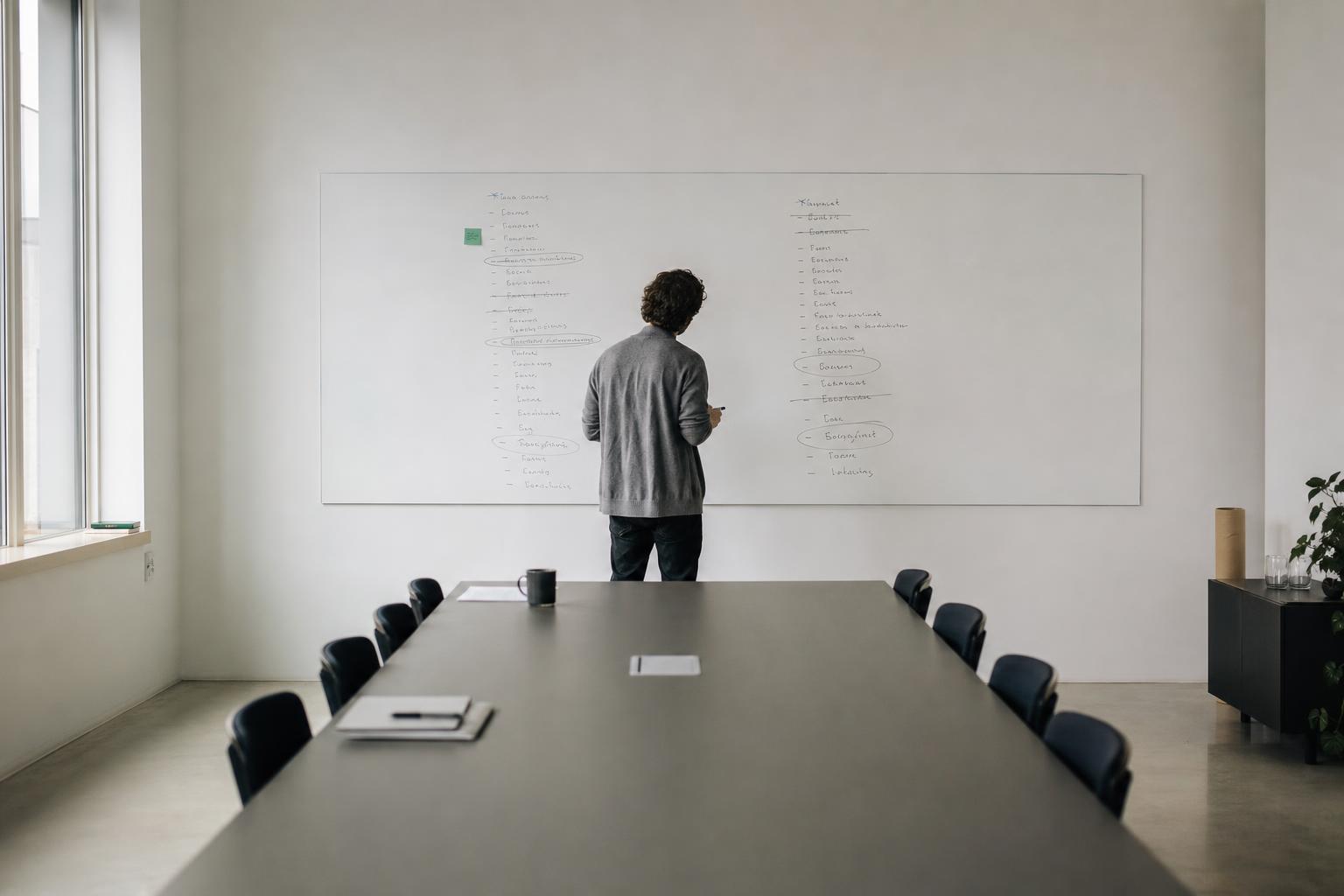 Researchers rank climate solutions on a whiteboard, a quiet exercise of unelected authority.
