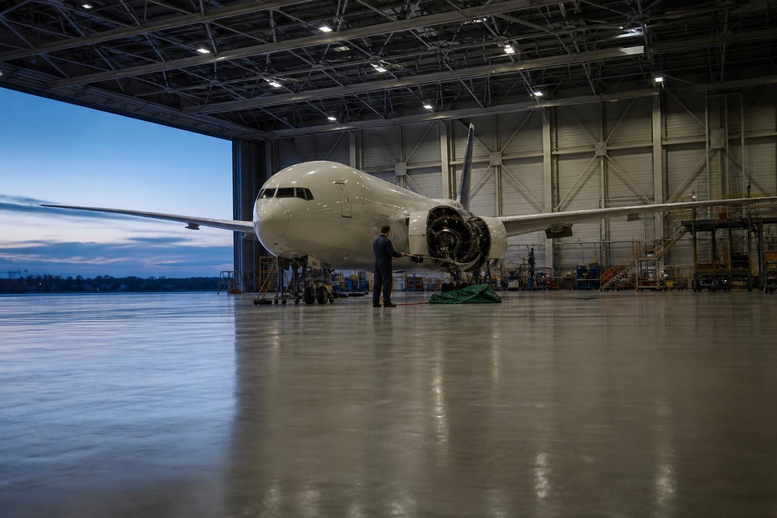 Engineers used an ordinary leaf blower to trace cracks in the 777X's thrust link.