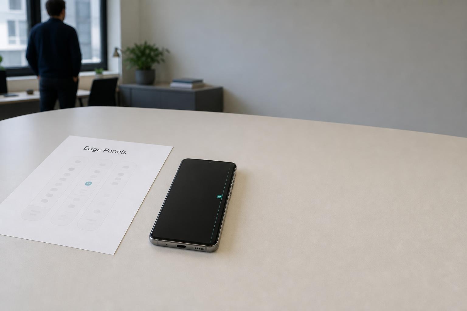 A Galaxy phone shows the barely visible Edge Panel strip most owners never open.