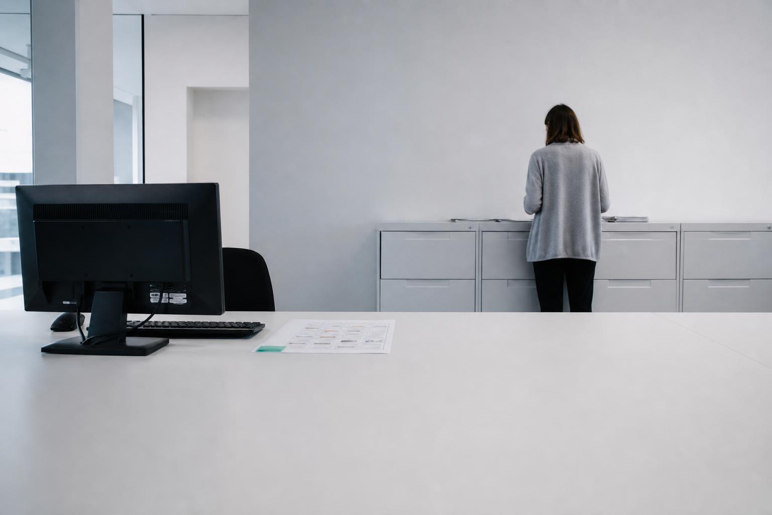 A commerce desk where retailer coupon pages are prepared for monthly republication.