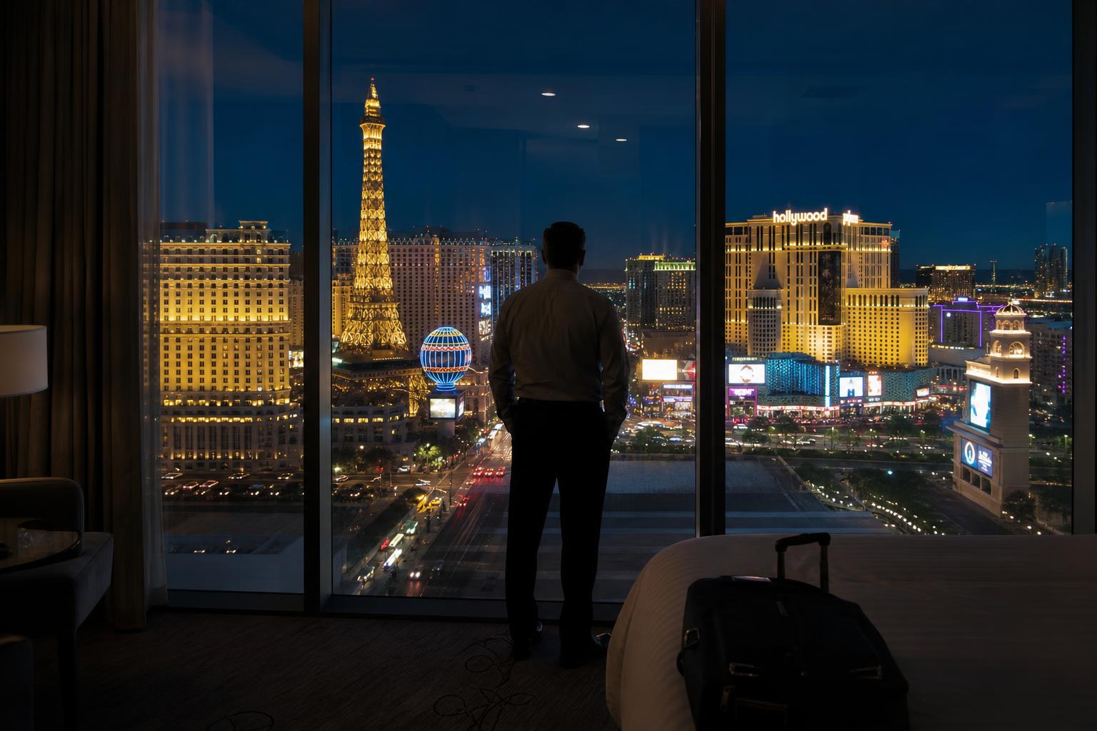 A Las Vegas bar manager describes thinner crowds despite falling room rates.